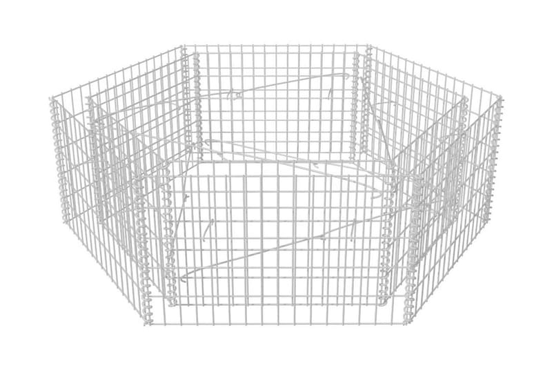 Hexagonal planteringsgabion upphöjd 160x140x50 cm - Silver - Gabion