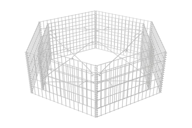 Hexagonal planteringsgabion upphöjd 160x140x50 cm - Silver - Gabion