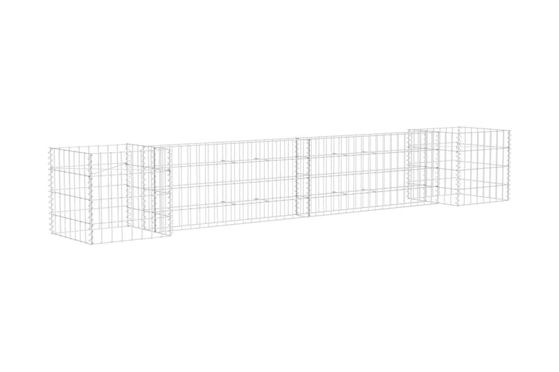 Planteringsgabion H-formad stål 260x40x40 cm - Silver - Gabion