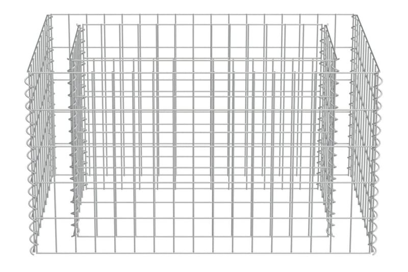 Planteringsgabion upphöjd galvaniserat stål 90x50x50 cm - Silver - Gabion