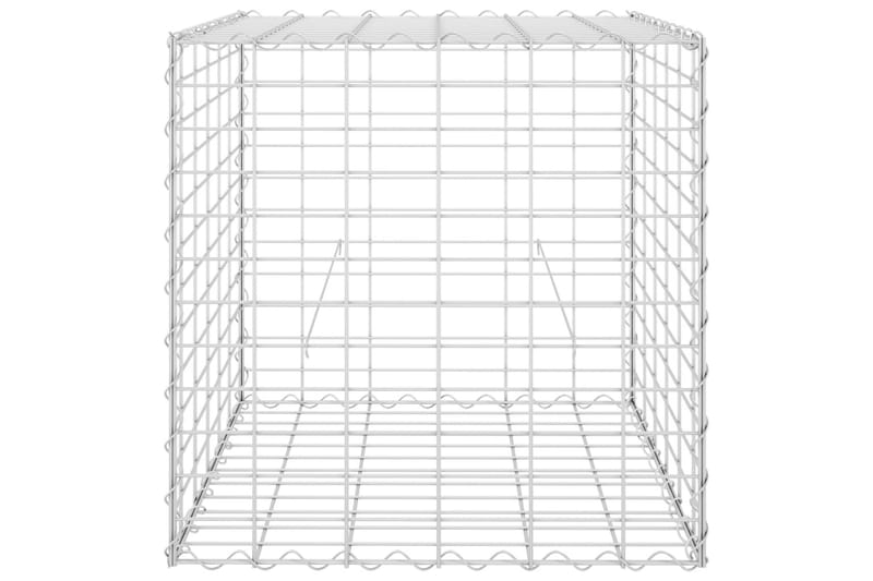 Planteringsgabion upphöjd stål 60x60x60 cm - Silver - Gabion