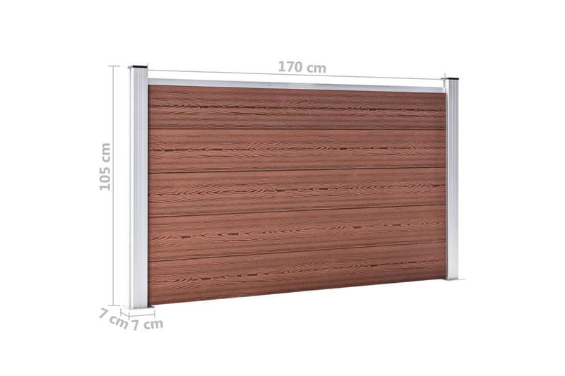 Staketpanel WPC 699x106 cm brun - Brun - Plaststaket