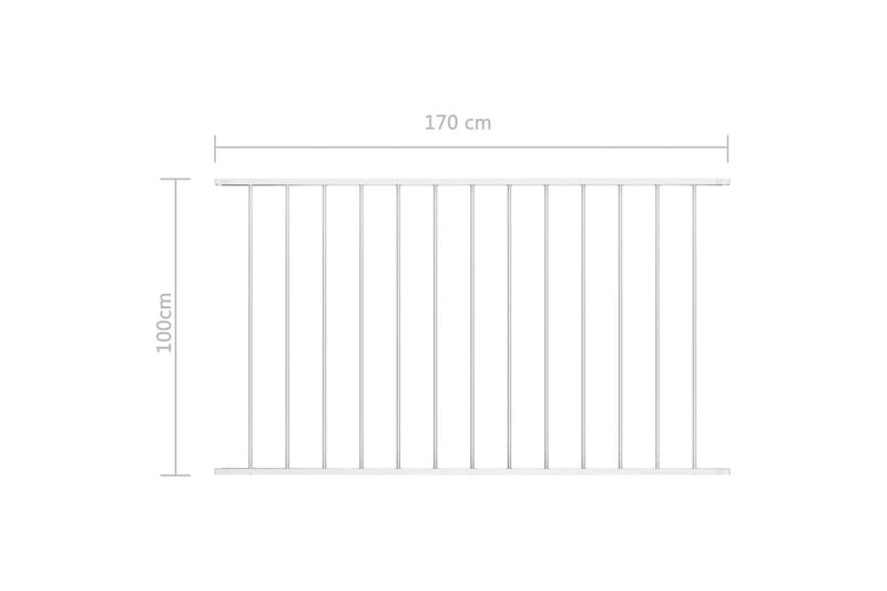 Staketpanel pulverlackerat stål 1,7x1 m vit - Vit - Smidesstaket & järnstaket