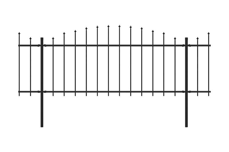 Trädgårdsstaket med spjuttopp stål (0,5-0,75)x15,3 m svart - Svart - Hus & renovering - Insynsskydd & inhägnad - Staket - Smidesstaket & järnstaket