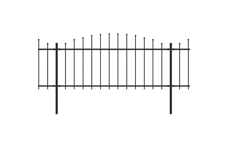 Trädgårdsstaket med spjuttopp stål (0,5-0,75)x8,5 m svart - Svart - Hus & renovering - Insynsskydd & inhägnad - Staket - Smidesstaket & järnstaket