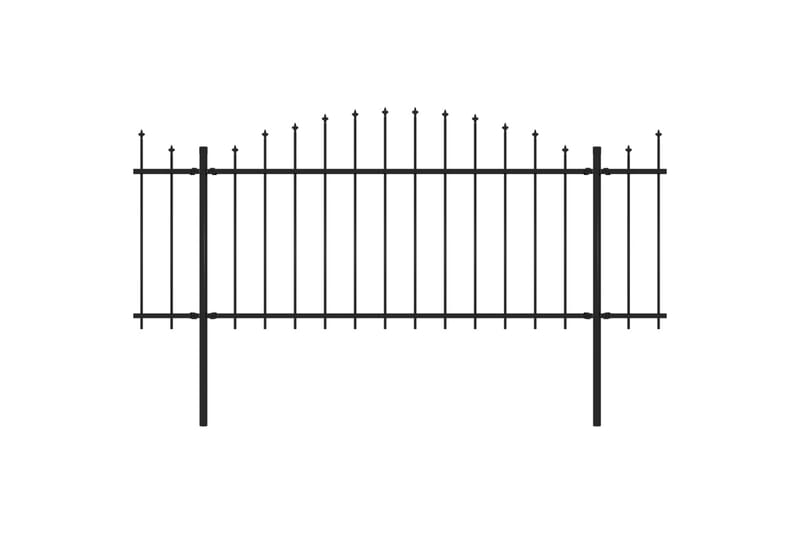 Trädgårdsstaket med spjuttopp stål (1,25-1,5)x13,6 m svart - Svart - Hus & renovering - Insynsskydd & inhägnad - Staket - Smidesstaket & järnstaket