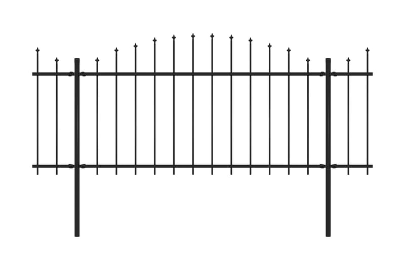 Trädgårdsstaket med spjuttopp stål (1,25-1,5)x6,8 m svart - Svart - Hus & renovering - Insynsskydd & inhägnad - Staket - Smidesstaket & järnstaket