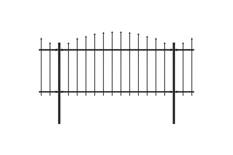 Trädgårdsstaket med spjuttopp stål (1,25-1,5)x8,5 m svart - Svart - Hus & renovering - Insynsskydd & inhägnad - Staket - Smidesstaket & järnstaket