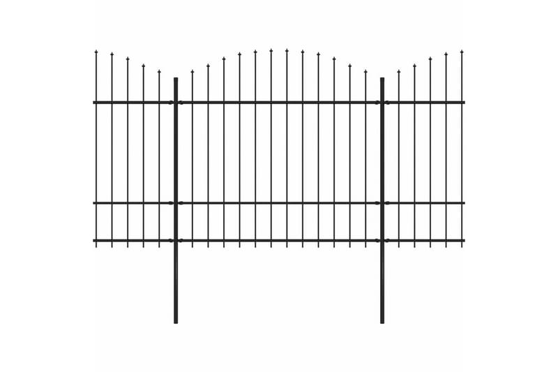 Trädgårdsstaket med spjuttopp stål (1,5-1,75)x13,6 m svart - Svart - Hus & renovering - Insynsskydd & inhägnad - Staket - Smidesstaket & järnstaket