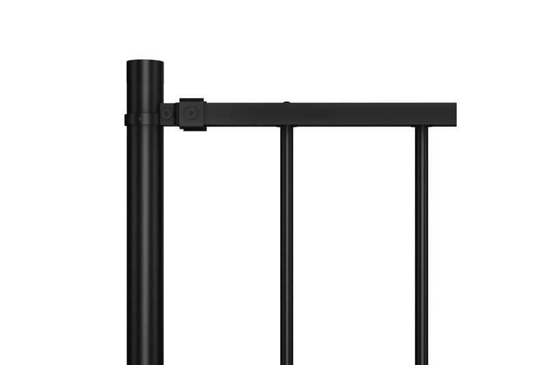 Staketpanel med stolpar pulverlackerat stål 1,7x0,75 m svart - Svart - Staketstolpar