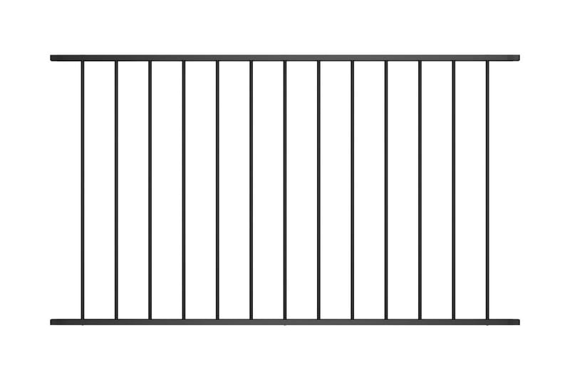 Staketpanel pulverlackerat stål 1,7x0,75 m svart - Svart - Staketstolpar