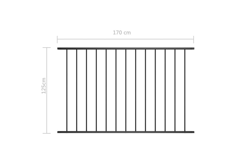 Staketpanel pulverlackerat stål 1,7x1,25 m svart - Svart - Hus & renovering - Insynsskydd & inhägnad - Staket - Staketstolpar