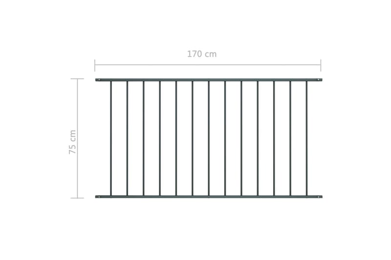 Staketpanel pulverlackerat stål 1,7x0,75 m antracit - Grå - Hus & renovering - Insynsskydd & inhägnad - Staket - Staketstolpar