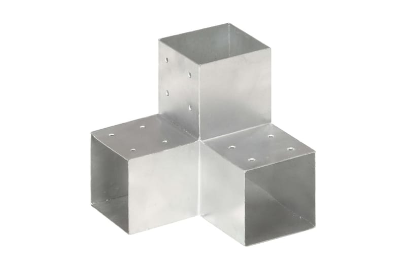 Stolpbeslag 4 st Y-form galvaniserad metall 101x101 mm - Silver - Staketstolpar