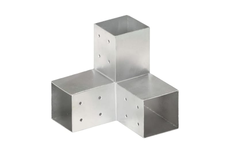 Stolpbeslag 4 st Y-form galvaniserad metall 81x81 mm - Silver - Staketstolpar