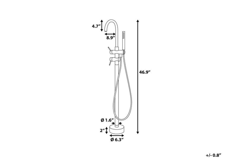 Tugela Badkarsblandare 22,5 cm - Koppar - Badkarstillbehör