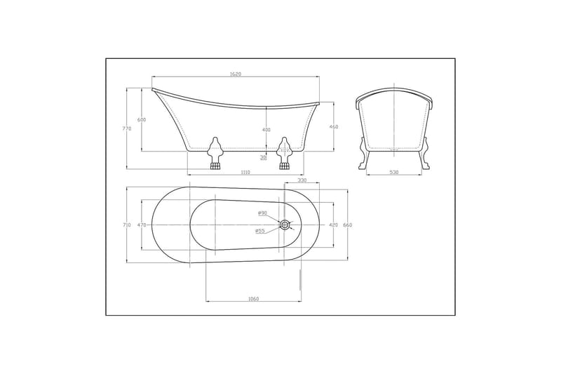 Tassbadkar Bathlife Fossing Svart - Bathlife - Hus & renovering - Kök & bad - Badrum - Badkar - Fristående badkar