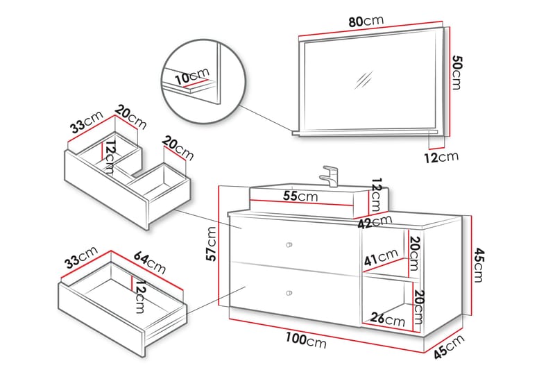 Askersund Möbelset för Badrum - Svart - Hus & renovering - Kök & bad - Badrum - Badrumsmöbler & badrumsinredning - Kompletta möbelpaket badrum