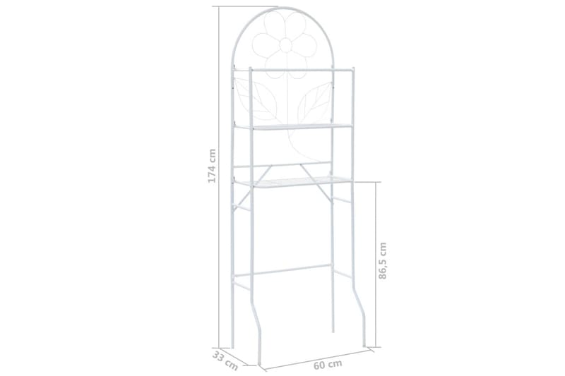 Badrumshylla 60x33x174 cm vit - be Basic - Badrumshylla