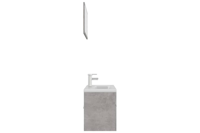 Badrumsmöbler betonggrå spånskiva - Grå - Kompletta möbelpaket badrum