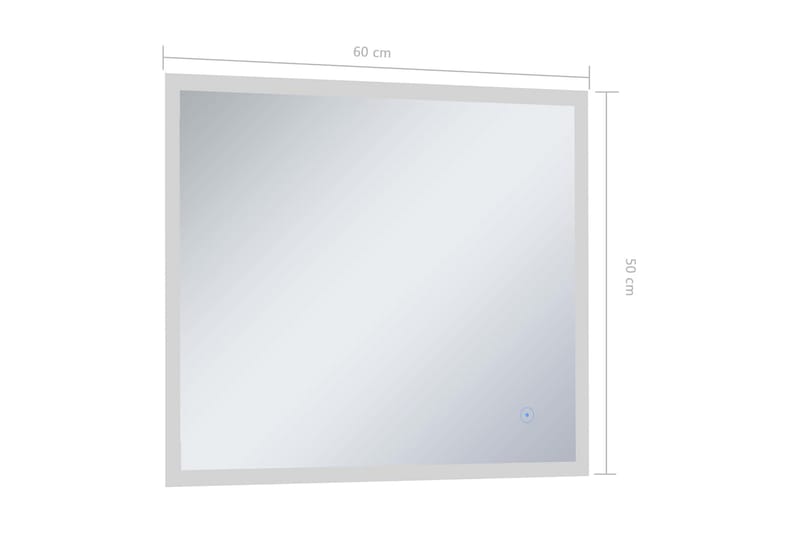 Badrumsspegel LED med touch-sensor 60x50 cm - Silver - Badrumsspegel - Badrumsspegel med belysning