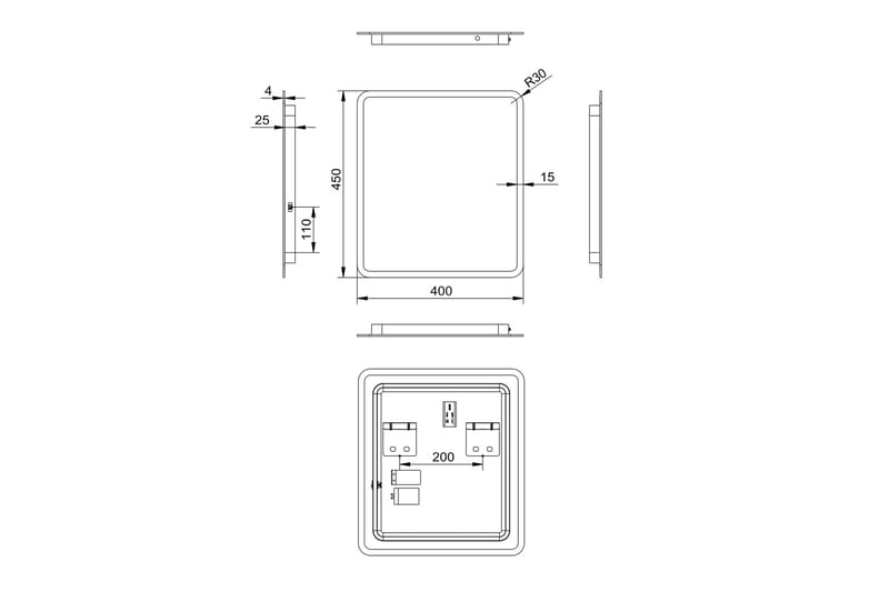 Dalkarl Spegel 40x45 cm - Silver - Badrumsspegel - Badrumsspegel med belysning