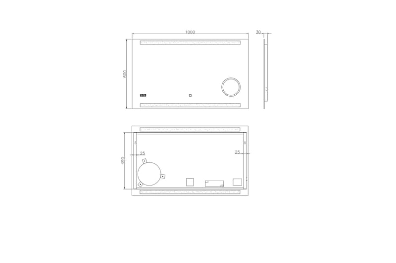 Kolerud Spegel 100x60 cm - Silver - Hus & renovering - Kök & bad - Badrum - Badrumsmöbler & badrumsinredning - Badrumsspegel