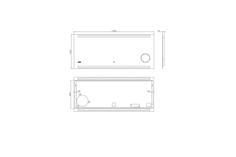 Kolerud Spegel 140x60 cm - Silver - Hus & renovering - Kök & bad - Badrum - Badrumsmöbler & badrumsinredning - Badrumsspegel