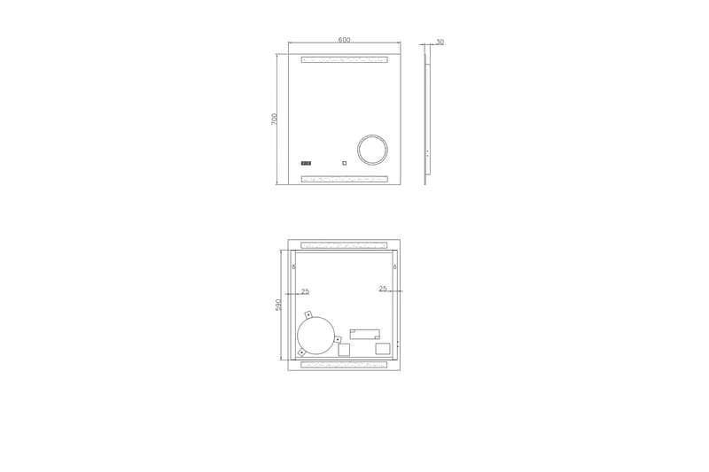 Kolerud Spegel 60x70 cm - Silver - Hus & renovering - Kök & bad - Badrum - Badrumsmöbler & badrumsinredning - Badrumsspegel