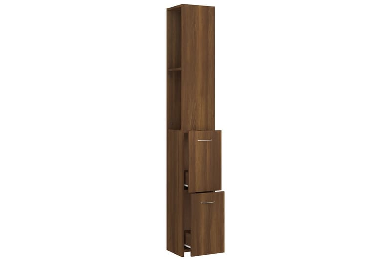 beBasic Badrumsskåp brun ek 25x25x170 cm konstruerat trä - Brown - Badrumsskåp - Tvättskåp - Väggskåp & högskåp