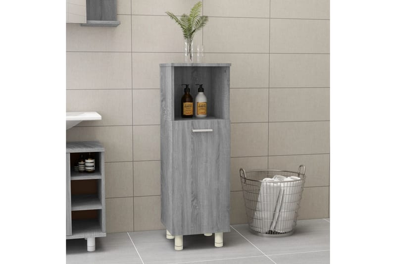 beBasic Badrumsskåp grå sonoma 30x30x95 cm konstruerat trä - Grey - Hus & renovering - Kök & bad - Badrum - Badrumsmöbler & badrumsinredning - Badrumsskåp