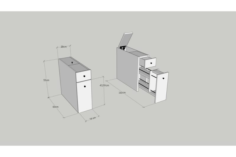 Calencie Badrumsskåp 20 cm - Marmor - Hus & renovering - Kök & bad - Badrum - Badrumsmöbler & badrumsinredning - Badrumsförvaring