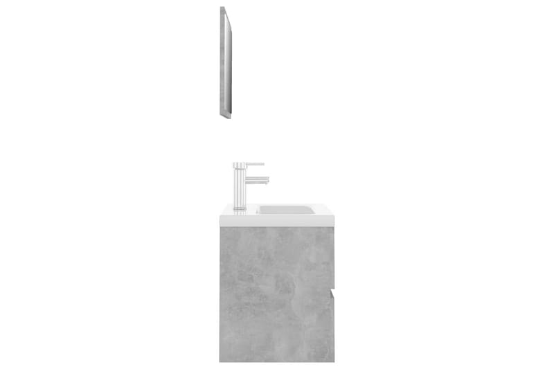 Badrumsmöbler set betonggrå spånskiva - Grå - Kompletta möbelpaket badrum
