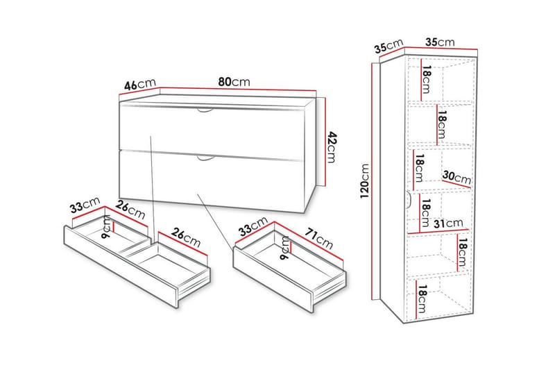 Glenndale Badrumsmöbelset - Vit - Hus & renovering - Kök & bad - Badrum - Badrumsmöbler & badrumsinredning - Kompletta möbelpaket badrum