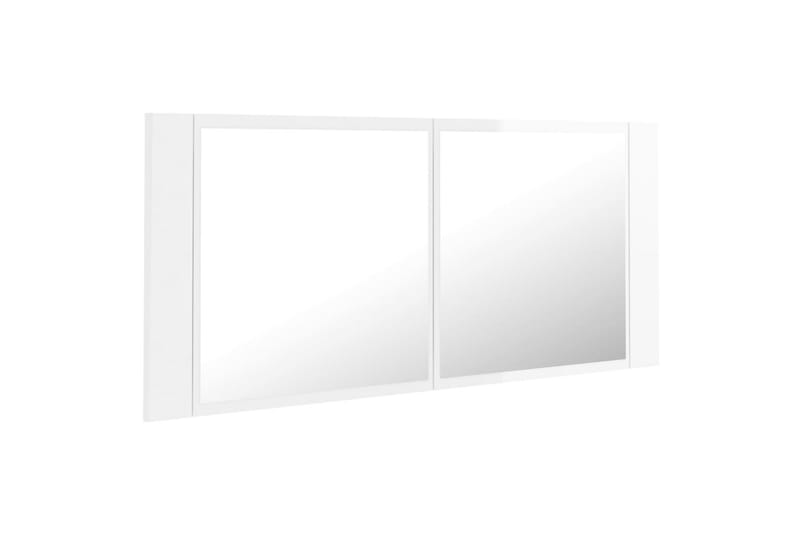 Spegelskåp för badrum LED vit högglans 100x12x45cm - Vit - Spegelskåp badrum