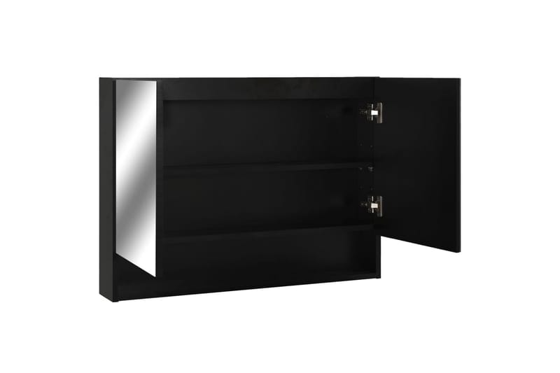 LED-Spegelskåp för badrum svart 80x15x60 cm MDF - Svart - Hus & renovering - Kök & bad - Badrum - Badrumsmöbler & badrumsinredning - Spegelskåp badrum