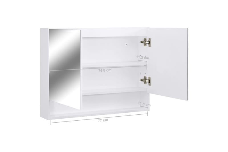 LED-Spegelskåp för badrum vit 80x15x60 cm MDF - Vit - Hus & renovering - Kök & bad - Badrum - Badrumsmöbler & badrumsinredning - Spegelskåp badrum