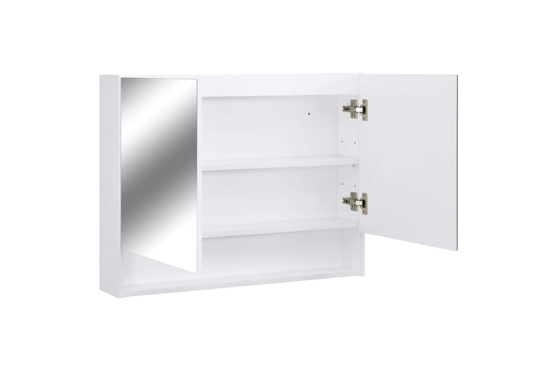 LED-Spegelskåp för badrum vit 80x15x60 cm MDF - Vit - Hus & renovering - Kök & bad - Badrum - Badrumsmöbler & badrumsinredning - Spegelskåp badrum