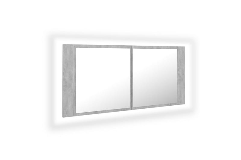 Spegelskåp med LED betonggrå 100x12x45 cm - Grå - Spegelskåp badrum
