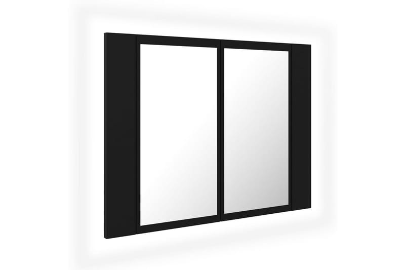 Spegelskåp med LED svart 60x12x45 cm - Svart - Spegelskåp badrum