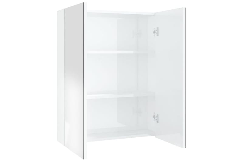 Spegelskåp för badrum vit glänsande 60x15x75 cm MDF - Vit - Hus & renovering - Kök & bad - Badrum - Badrumsmöbler & badrumsinredning - Spegelskåp badrum