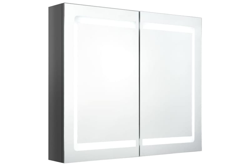 Spegelskåp med LED blank grå 80x12x68 cm - Grå - Hus & renovering - Kök & bad - Badrum - Badrumsmöbler & badrumsinredning - Spegelskåp badrum