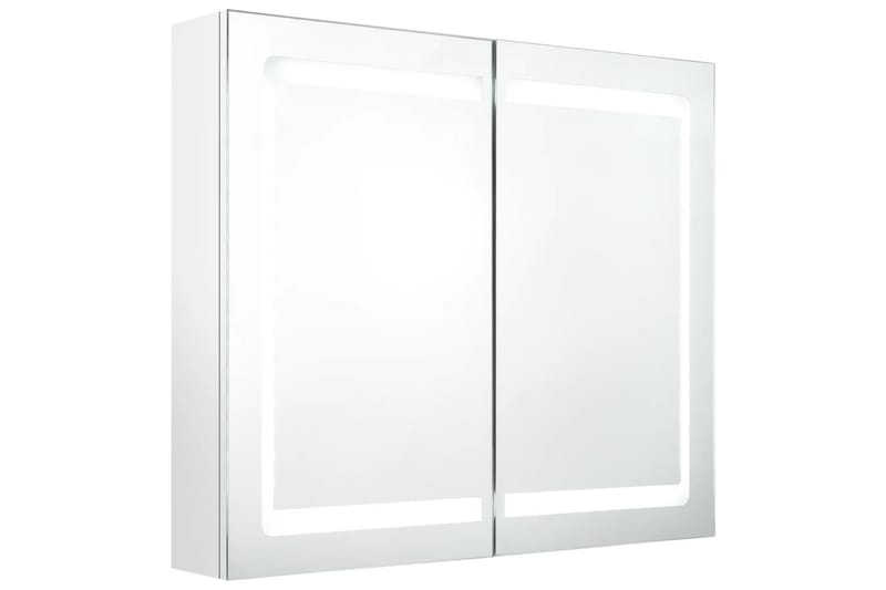 Spegelskåp med LED blank vit 80x12x68 cm - Vit - Hus & renovering - Kök & bad - Badrum - Badrumsmöbler & badrumsinredning - Spegelskåp badrum