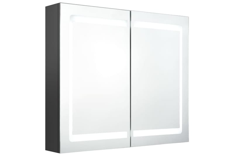 Spegelskåp med LED grå 80x12x68 cm - Grå - Hus & renovering - Kök & bad - Badrum - Badrumsmöbler & badrumsinredning - Spegelskåp badrum