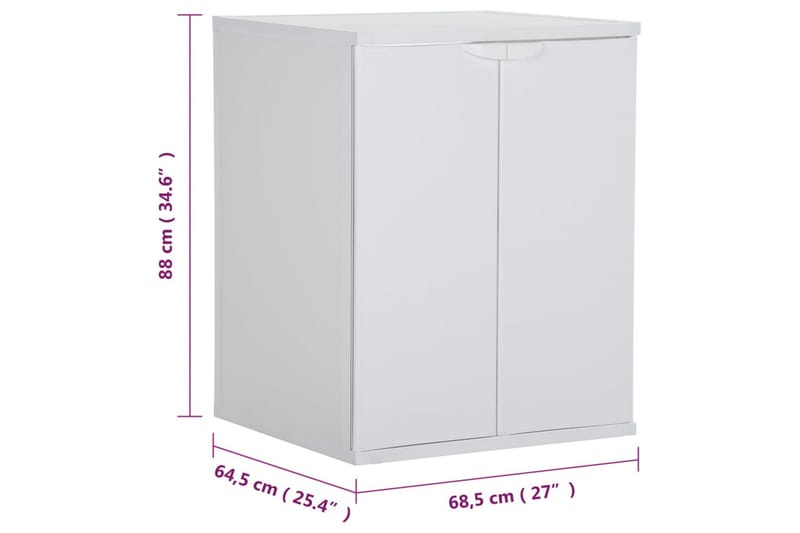 Tvättmaskinsskåp vit 68,5x64,5x88 cm - Vit - Hus & renovering - Kök & bad - Kök & tvättstuga - Tvättstugeinredning - Tvättskåp