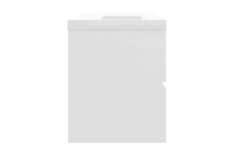 Badrumsskåp med inbyggt handfat vit spånskiva - Vit - Tvättställsskåp & kommod