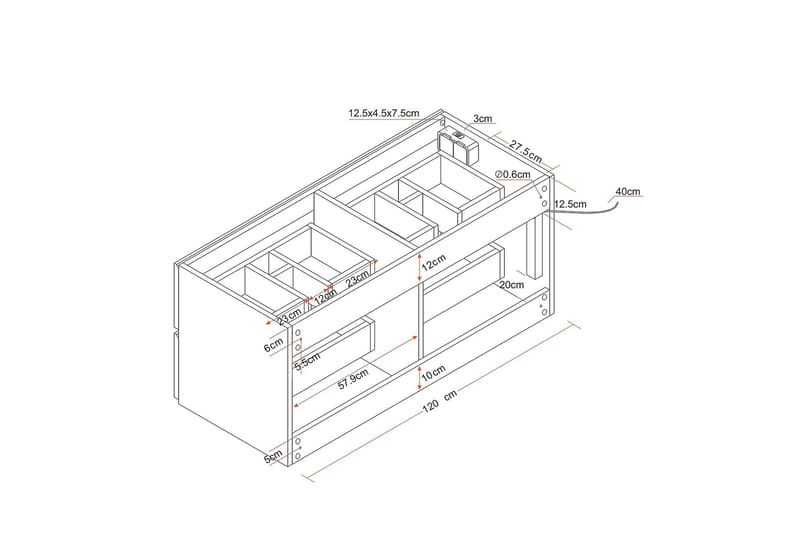 Eufori Tvättställsskåp Bathlife 120 cm - Vit - Hus & renovering - Kök & bad - Badrum - Badrumsmöbler & badrumsinredning - Tvättställsskåp & kommod