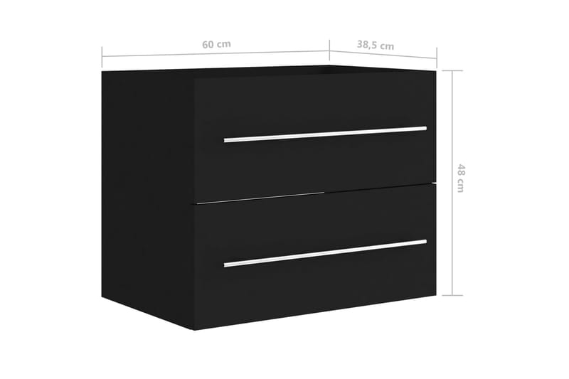 Tvättställsskåp svart 60x38,5x48 cm spånskiva - Svart - Hus & renovering - Kök & bad - Badrum - Badrumsmöbler & badrumsinredning - Tvättställsskåp & kommod