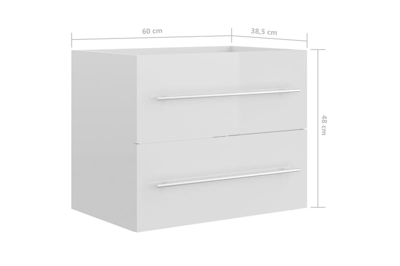 Tvättställsskåp vit högglans 60x38,5x48 cm spånskiva - Vit - Hus & renovering - Kök & bad - Badrum - Badrumsmöbler & badrumsinredning - Tvättställsskåp & kommod