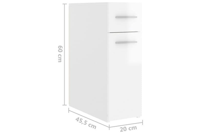 Apoteksskåp vit högglans 20x45,5x60 cm spånskiva - be Basic - Badrumsskåp - Tvättskåp - Väggskåp & högskåp